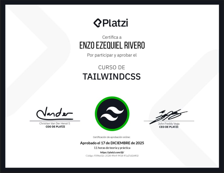 Certificado Tailwind CSS